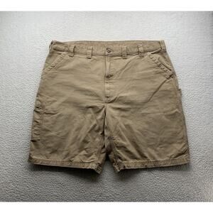 Carhartt Cargo Shorts Mens 46 Brown 10" Canvas Utility Carpenter Workwear‎ Heavy